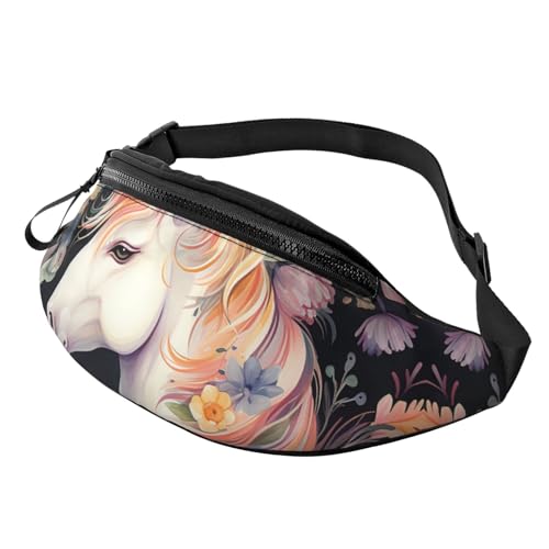 Gürteltasche für Herren und Damen, Schultertasche, Gürteltasche, Muster mit Pferden, Crossbody-Tasche, blume, Einheitsgröße von FZQVSLCM