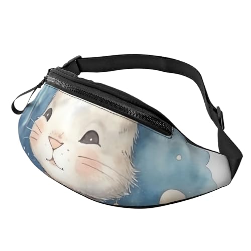 Gürteltasche für Herren und Damen, Schultertasche, Gürteltasche, Ozeanhintergrund, Crossbody-Tasche, Bemaltes Kaninchen, Einheitsgröße von FZQVSLCM