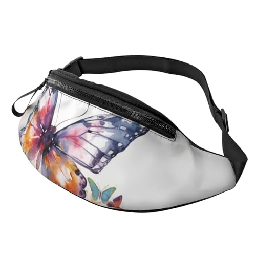 Gürteltasche für Herren und Damen, Schultertasche, Gürteltasche, St. Basilikum, Kathedrale, Rot in Moskau, Crossbody-Taschen, Aquarell Schmetterling, Einheitsgröße von FZQVSLCM