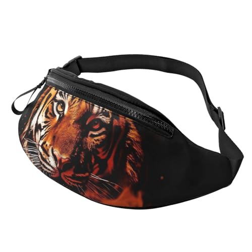 Gürteltasche für Herren und Damen, Schultertasche, Gürteltasche, Tiger im Feuer, Crossbody-Tasche, Tiger in Fire, Einheitsgröße von FZQVSLCM