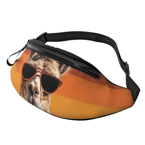 Gürteltasche für Herren und Damen, Schultertasche, Gürteltasche, Wasserfarben, grüne Blumen, Crossbody-Tasche, Camel trägt Sonnenbrille, Einheitsgröße Gürteltasche für Herren und Damen, Schultertasche, Gürteltasche, Wasserfarben, grüne Blumen, Crossbody-Tasche, Camel trägt Sonnenbrille, Einheitsgröße von FZQVSLCM