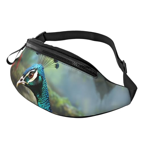 Gürteltasche für Herren und Damen, Schultertasche, Gürteltasche, bunt, Aquarellmalerei, Crossbody-Tasche, Bunte Pfau, Einheitsgröße von FZQVSLCM