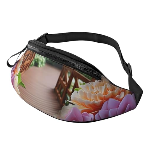 Gürteltasche für Herren und Damen, Schultertasche, Gürteltasche, bunte Blumen, Blüten, Crossbody-Tasche, Bunte Blumen, Einheitsgröße von FZQVSLCM
