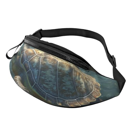 Gürteltasche für Herren und Damen, Schultertasche, Gürteltasche, drei französische Bulldoggen, Crossbody-Taschen, Sunny Sea Turtle, Einheitsgröße von FZQVSLCM