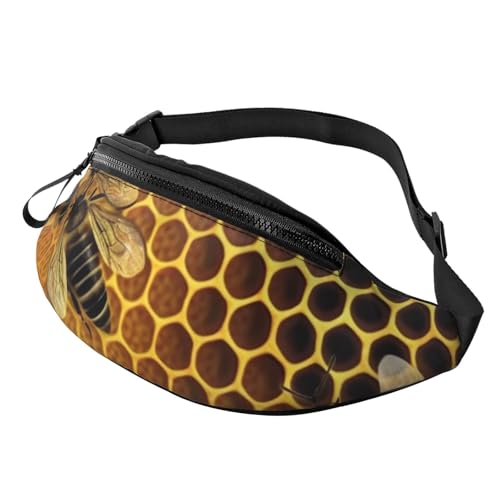 Gürteltasche für Herren und Damen, Schultertasche, Gürteltasche, eine Katze im Nebel, Crossbody-Tasche, Bienen auf Bienenstock, Einheitsgröße von FZQVSLCM