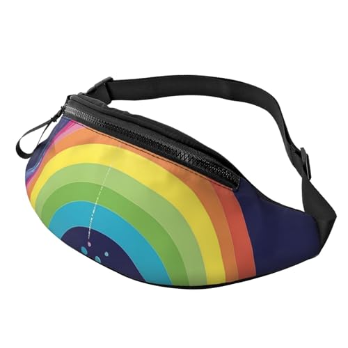 Gürteltasche für Herren und Damen, Schultertasche, Gürteltasche, fantastische Papageienfedern, Crossbody-Tasche, Bunter Wal auf Regenbogen, Einheitsgröße von FZQVSLCM