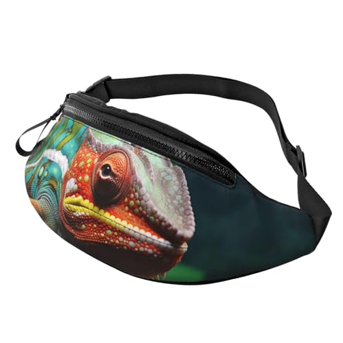 Gürteltasche für Herren und Damen, Schultertasche, Gürteltasche, niedliche französische Bulldogge, Grafik, Crossbody-Tasche, Süßes Chamäleon, Einheitsgröße von FZQVSLCM