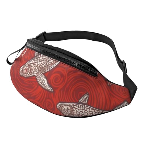 Gürteltasche für Herren und Damen, Schultertasche, Gürteltasche, schwarze Katze, grüne Augen, Crossbody-Tasche, Rotes Meerestier, Einheitsgröße von FZQVSLCM