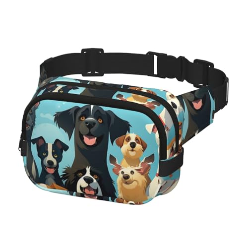 Gürteltasche für Männer und Frauen, eine große Gruppe von Hunden, verstellbare Hüfttasche, Crossbody-Tasche für Reisen, Schwarz, Einheitsgröße, Schwarz , Einheitsgröße Gürteltasche für Männer und Frauen, eine große Gruppe von Hunden, verstellbare Hüfttasche, Crossbody-Tasche für Reisen, Schwarz, Einheitsgröße, Schwarz , Einheitsgröße von FZQVSLCM