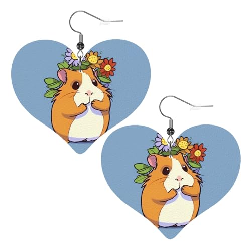 Guinea-Leder-Ohrringe für Damen, Herz-Ohrringe, leicht, baumelnd, Schmuck, Geschenke, One Size, Kein Edelstein Guinea-Leder-Ohrringe für Damen, Herz-Ohrringe, leicht, baumelnd, Schmuck, Geschenke, One Size, Kein Edelstein von FZQVSLCM