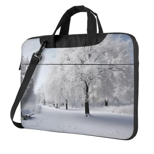 Laptoptasche, stoßfest, mit Schultergurt, Messenger, Schultertasche, Aktentasche, 35,6 cm (14 Zoll), Weiß von FZQVSLCM