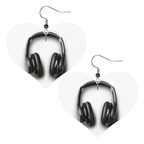 Leder-Ohrringe für Damen, Herz-Ohrringe, leicht, baumelnd, Schmuck, Geschenke von FZQVSLCM