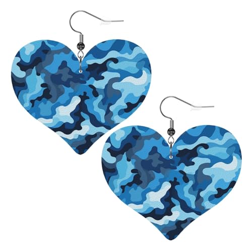 Leder-Ohrringe für Damen, Herz-Ohrringe, leicht, baumelnde Ohrringe, Schmuck, Geschenke von FZQVSLCM