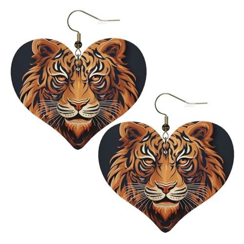 Leder-Ohrringe für Damen, Herz-Ohrringe, leicht, baumelnde Ohrringe, Schmuckgeschenk von FZQVSLCM