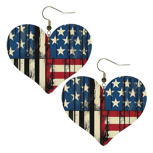Leder-Ohrringe im Comic-Stil, Flagge, für Damen, Herz-Ohrringe, leicht, baumelnde Ohrringe, Schmuck, Geschenke Leder-Ohrringe im Comic-Stil, Flagge, für Damen, Herz-Ohrringe, leicht, baumelnde Ohrringe, Schmuck, Geschenke von FZQVSLCM