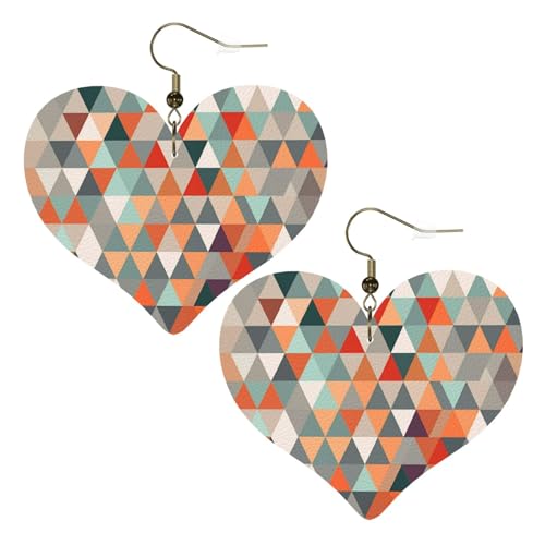 Leder-Ohrringe mit Dreiecksmuster, für Damen, Herz-Ohrringe, leicht, baumelnde Ohrringe, Schmuck, Geschenke Leder-Ohrringe mit Dreiecksmuster, für Damen, Herz-Ohrringe, leicht, baumelnde Ohrringe, Schmuck, Geschenke von FZQVSLCM
