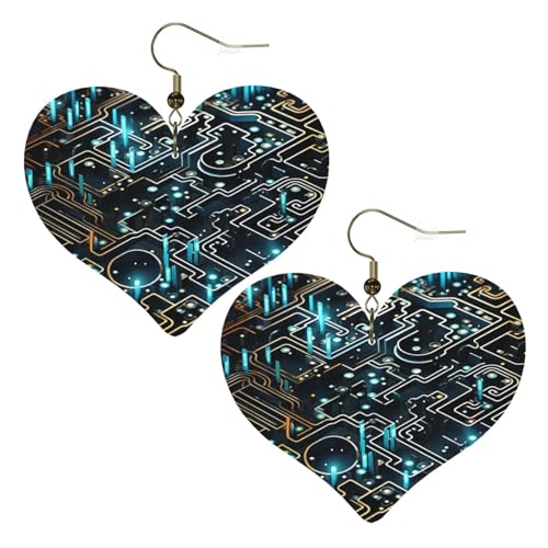 Lederohrringe für Damen, Herz-Ohrringe, leicht, baumelnd, Schmuck, Geschenke, One Size, Kein Edelstein Lederohrringe für Damen, Herz-Ohrringe, leicht, baumelnd, Schmuck, Geschenke, One Size, Kein Edelstein von FZQVSLCM