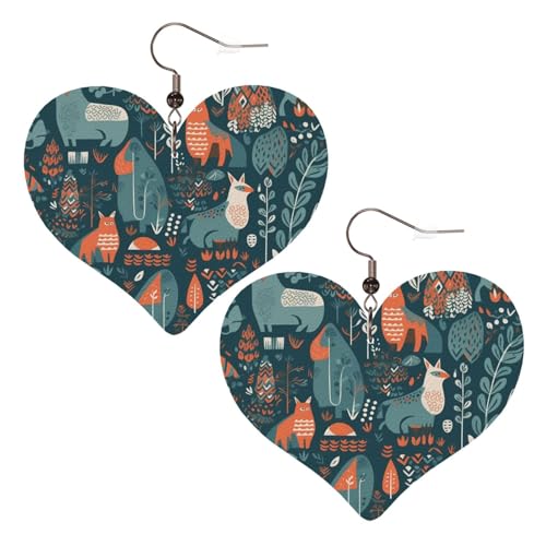Lederohrringe für Damen, skandinavische Tiere, Herz-Ohrringe, leicht, baumelnd, Schmuck, Geschenke Lederohrringe für Damen, skandinavische Tiere, Herz-Ohrringe, leicht, baumelnd, Schmuck, Geschenke von FZQVSLCM
