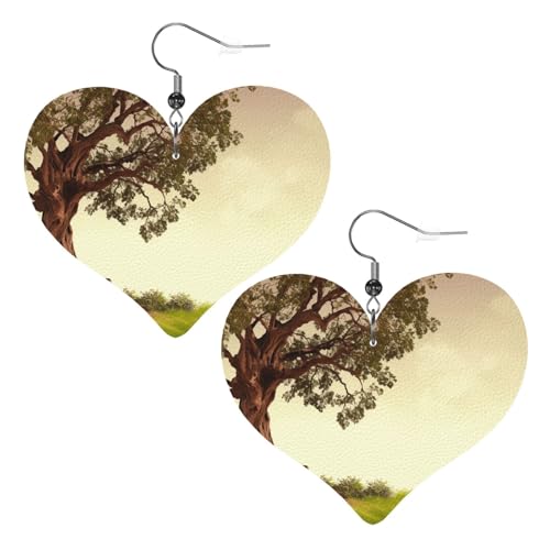 Lederohrringe mit Baum mit Ast, für Damen, Herz-Ohrringe, leicht, baumelnde Ohrringe, Schmuck, Geschenke Lederohrringe mit Baum mit Ast, für Damen, Herz-Ohrringe, leicht, baumelnde Ohrringe, Schmuck, Geschenke von FZQVSLCM
