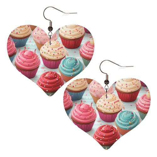 Lollipop Cupcake-Donut-Leder-Ohrringe für Damen, Herz-Ohrringe, leicht, baumelnde Ohrringe, Schmuck, Geschenke Lollipop Cupcake-Donut-Leder-Ohrringe für Damen, Herz-Ohrringe, leicht, baumelnde Ohrringe, Schmuck, Geschenke von FZQVSLCM