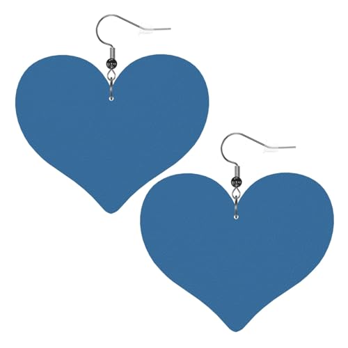 Marineblaue Leder-Ohrringe für Damen, Herz-Ohrringe, leichte baumelnde Ohrringe, Schmuck-Geschenke Marineblaue Leder-Ohrringe für Damen, Herz-Ohrringe, leichte baumelnde Ohrringe, Schmuck-Geschenke von FZQVSLCM
