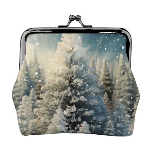Münzgeldbörse aus Leder für Damen mit Kussschloss, Schneewunderland, Kiefernbaum, Weihnachten, Clutch, Geldbörse, Mini-Geldbörse Münzgeldbörse aus Leder für Damen mit Kussschloss, Schneewunderland, Kiefernbaum, Weihnachten, Clutch, Geldbörse, Mini-Geldbörse von FZQVSLCM