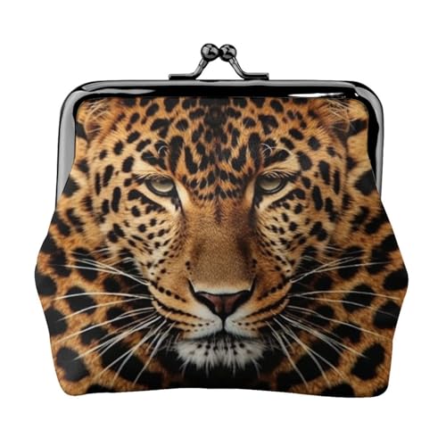Münzgeldbörse aus Leder für Damen mit Kussverschluss, zeigt einen Leoparden-Clutch, Mini-Geldbörse Münzgeldbörse aus Leder für Damen mit Kussverschluss, zeigt einen Leoparden-Clutch, Mini-Geldbörse von FZQVSLCM