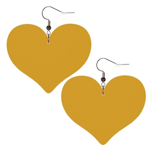 Natürliche gelbe Leder-Ohrringe für Damen, Herz-Ohrringe, leicht, baumelnde Ohrringe, Schmuck-Geschenke, One Size, Kein Edelstein Natürliche gelbe Leder-Ohrringe für Damen, Herz-Ohrringe, leicht, baumelnde Ohrringe, Schmuck-Geschenke, One Size, Kein Edelstein von FZQVSLCM