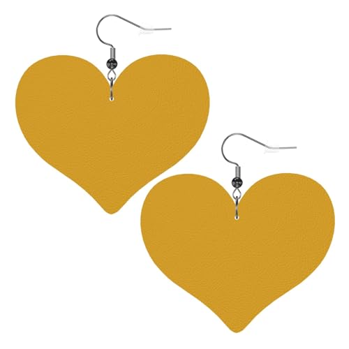 Natürliche gelbe Leder-Ohrringe für Damen, Herz-Ohrringe, leicht, baumelnde Ohrringe, Schmuck-Geschenke Natürliche gelbe Leder-Ohrringe für Damen, Herz-Ohrringe, leicht, baumelnde Ohrringe, Schmuck-Geschenke von FZQVSLCM