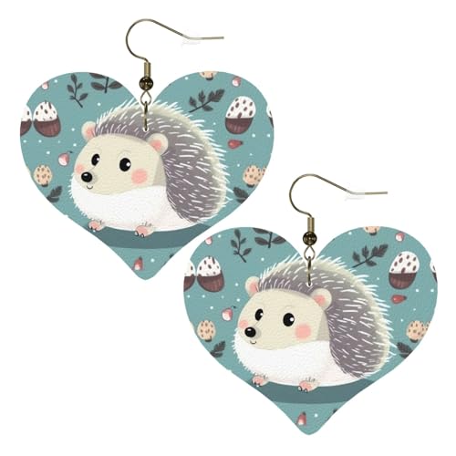 Niedliche Cartoon-Igel-Leder-Ohrringe für Frauen, Herz-Ohrringe, leicht, baumelnde Ohrringe, Schmuck-Geschenke, One Size, Kein Edelstein Niedliche Cartoon-Igel-Leder-Ohrringe für Frauen, Herz-Ohrringe, leicht, baumelnde Ohrringe, Schmuck-Geschenke, One Size, Kein Edelstein von FZQVSLCM