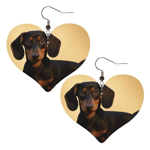 Niedliche Dackel-Leder-Ohrringe für Damen, Herz-Ohrringe, leicht, baumelnde Ohrringe, Schmuck, Geschenke, One Size, Kein Edelstein Niedliche Dackel-Leder-Ohrringe für Damen, Herz-Ohrringe, leicht, baumelnde Ohrringe, Schmuck, Geschenke, One Size, Kein Edelstein von FZQVSLCM
