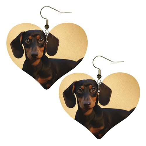 Niedliche Dackel-Leder-Ohrringe für Damen, Herz-Ohrringe, leicht, baumelnde Ohrringe, Schmuck, Geschenke Niedliche Dackel-Leder-Ohrringe für Damen, Herz-Ohrringe, leicht, baumelnde Ohrringe, Schmuck, Geschenke von FZQVSLCM