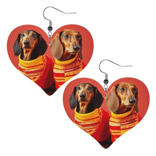 Niedliche Dackel-Leder-Ohrringe für Damen, Herz-Ohrringe, leicht, baumelnde Ohrringe, Schmuck-Geschenke Niedliche Dackel-Leder-Ohrringe für Damen, Herz-Ohrringe, leicht, baumelnde Ohrringe, Schmuck-Geschenke von FZQVSLCM