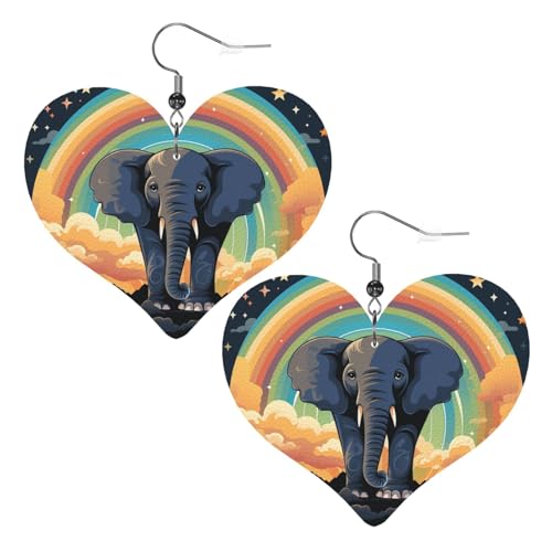 Niedliche Elefanten-Leder-Ohrringe für Frauen, Herz-Ohrringe, leichte baumelnde Ohrringe, Schmuck-Geschenke Niedliche Elefanten-Leder-Ohrringe für Frauen, Herz-Ohrringe, leichte baumelnde Ohrringe, Schmuck-Geschenke von FZQVSLCM