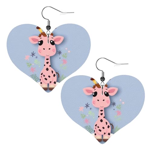 Niedliche Giraffen-Leder-Ohrringe für Damen, Herz-Ohrringe, leicht, baumelnde Ohrringe, Schmuck-Geschenke Niedliche Giraffen-Leder-Ohrringe für Damen, Herz-Ohrringe, leicht, baumelnde Ohrringe, Schmuck-Geschenke von FZQVSLCM