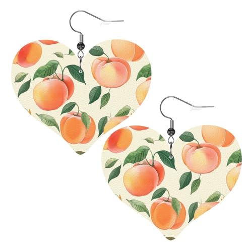 Pfirsichleder-Ohrringe für Damen, Herz-Ohrringe, leicht, baumelnde Ohrringe, Schmuck, Geschenke, One Size, Kein Edelstein Pfirsichleder-Ohrringe für Damen, Herz-Ohrringe, leicht, baumelnde Ohrringe, Schmuck, Geschenke, One Size, Kein Edelstein von FZQVSLCM