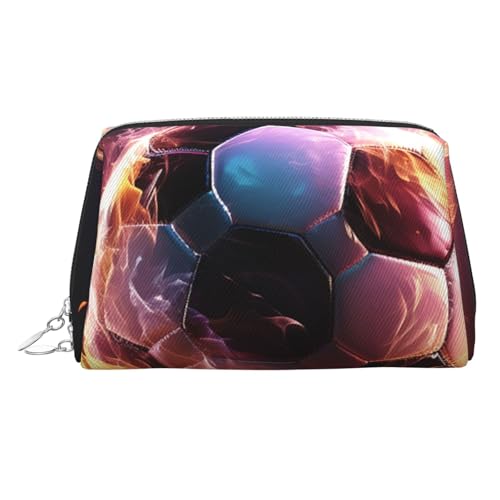 Reise-Make-up-Tasche, wasserdichte Make-up-Tasche für Geldbörse, Leder-Kulturtasche für Damen, Kosmetiktasche, Organizer, Feuerball, Make-up-Tasche mit Reißverschluss, Make-up-Tasche für Reisen von FZQVSLCM