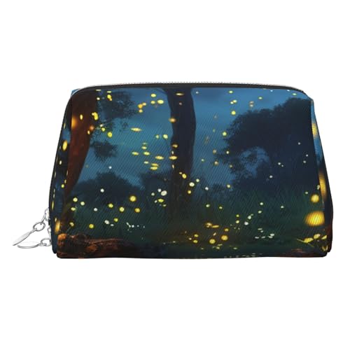 Reise-Make-up-Tasche, wasserdichte Make-up-Tasche für Geldbörse, Leder-Kulturtasche für Damen, Kosmetiktasche, Organizer, Glühwürmchen, Make-up-Tasche mit Reißverschluss, Make-up-Tasche für Reisen von FZQVSLCM