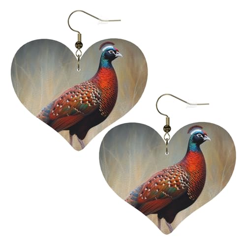 Rote Fasan-Leder-Ohrringe für Damen, Herz-Ohrringe, leicht, baumelnde Ohrringe, Schmuck, Geschenke, One Size, Kein Edelstein Rote Fasan-Leder-Ohrringe für Damen, Herz-Ohrringe, leicht, baumelnde Ohrringe, Schmuck, Geschenke, One Size, Kein Edelstein von FZQVSLCM