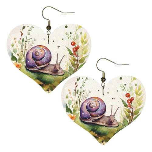 Schöne Schnecken-Leder-Ohrringe für Frauen, Herz-Ohrringe, leicht, baumelnde Ohrringe, Schmuck-Geschenke, One Size, Kein Edelstein Schöne Schnecken-Leder-Ohrringe für Frauen, Herz-Ohrringe, leicht, baumelnde Ohrringe, Schmuck-Geschenke, One Size, Kein Edelstein von FZQVSLCM
