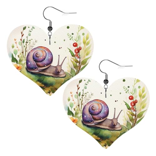 Schöne Schnecken-Leder-Ohrringe für Frauen, Herz-Ohrringe, leicht, baumelnde Ohrringe, Schmuck-Geschenke Schöne Schnecken-Leder-Ohrringe für Frauen, Herz-Ohrringe, leicht, baumelnde Ohrringe, Schmuck-Geschenke von FZQVSLCM
