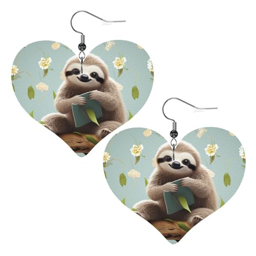 Süße Faultier-Leder-Ohrringe für Frauen, Herz-Ohrringe, leicht, baumelnde Ohrringe, Schmuck-Geschenke Süße Faultier-Leder-Ohrringe für Frauen, Herz-Ohrringe, leicht, baumelnde Ohrringe, Schmuck-Geschenke von FZQVSLCM