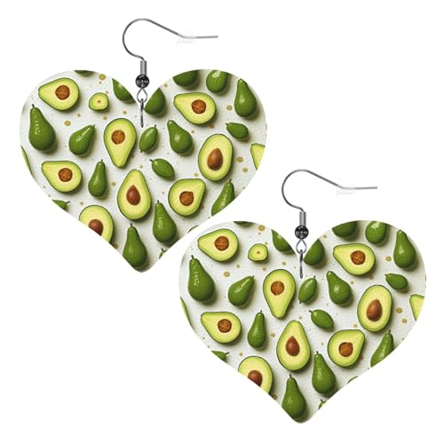 Weiße und grüne Leder-Ohrringe für Damen, Herz-Ohrringe, leichte baumelnde Ohrringe, Schmuck-Geschenke Weiße und grüne Leder-Ohrringe für Damen, Herz-Ohrringe, leichte baumelnde Ohrringe, Schmuck-Geschenke von FZQVSLCM