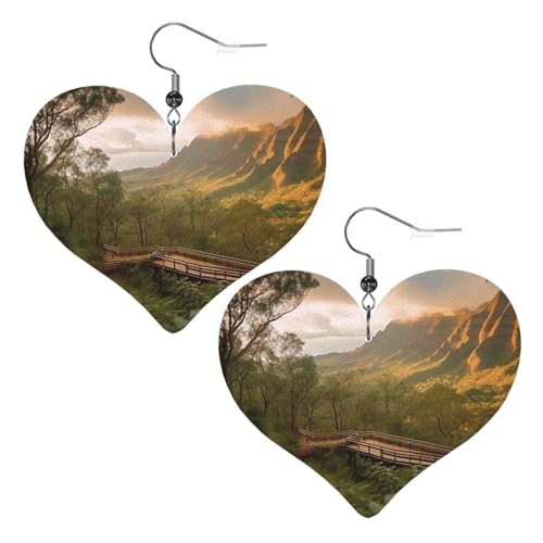 Wilderness Park Leder-Ohrringe für Damen, Herz-Ohrringe, leicht, baumelnde Ohrringe, Schmuck, Geschenke Wilderness Park Leder-Ohrringe für Damen, Herz-Ohrringe, leicht, baumelnde Ohrringe, Schmuck, Geschenke von FZQVSLCM