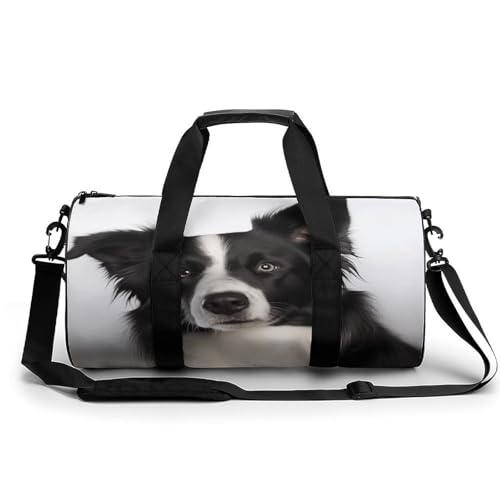 Turnbeutel für Damen und Herren, Sport, Fitnessstudio, Fitness, Tragetasche, zylindrischer Rand, Collie-Druck, wasserdichte Schulterpartie, Border Collie, 17.7in/9in/9in, Bedruckt Turnbeutel für Damen und Herren, Sport, Fitnessstudio, Fitness, Tragetasche, zylindrischer Rand, Collie-Druck, wasserdichte Schulterpartie, Border Collie, 17.7in/9in/9in, Bedruckt von FZQVSWTX