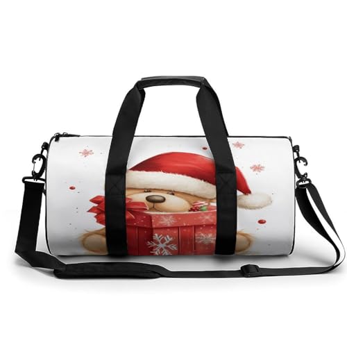 Turnbeutel für Damen und Herren, Sport, Fitnessstudio, Fitness, zylindrisch, Weihnachtsmannmütze, Geschenk und Aufschrift "Merry Christmas", wasserdichte Schulterpartie, Nikolausmütze Geschenk und Turnbeutel für Damen und Herren, Sport, Fitnessstudio, Fitness, zylindrisch, Weihnachtsmannmütze, Geschenk und Aufschrift "Merry Christmas", wasserdichte Schulterpartie, Nikolausmütze Geschenk und von FZQVSWTX