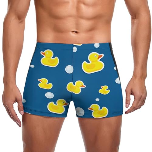 Cartoon-Ente Herren Badehose Kurz Badeshorts Schwimmhose Bademode Badeslip Swim Briefs von FZRTGOP