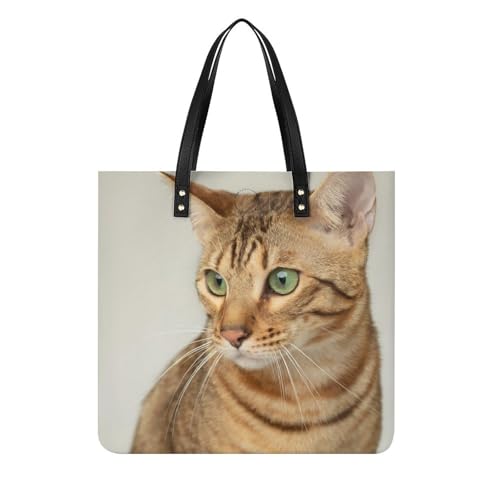 FZRTGOP Tier Katze Damen Shopper Handtasche Umhängetasche Schultertasche Für Büro Schule Einkauf 39x39cm von FZRTGOP