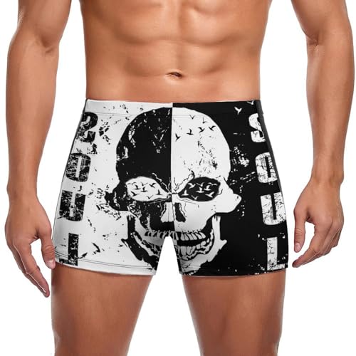 FZRTGOP Totenkopf Herren Badehose Kurz Badeshorts Schwimmhose Bademode Badeslip Swim Briefs von FZRTGOP