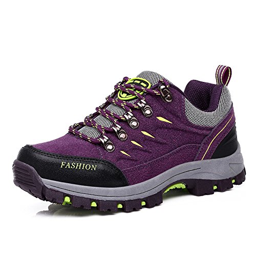 FZUU Wanderschuhe Trekking Schuhe Herren Damen Sports Outdoor Sneaker Armee Grün 35-44 Unisex (39, Violett) von FZUU